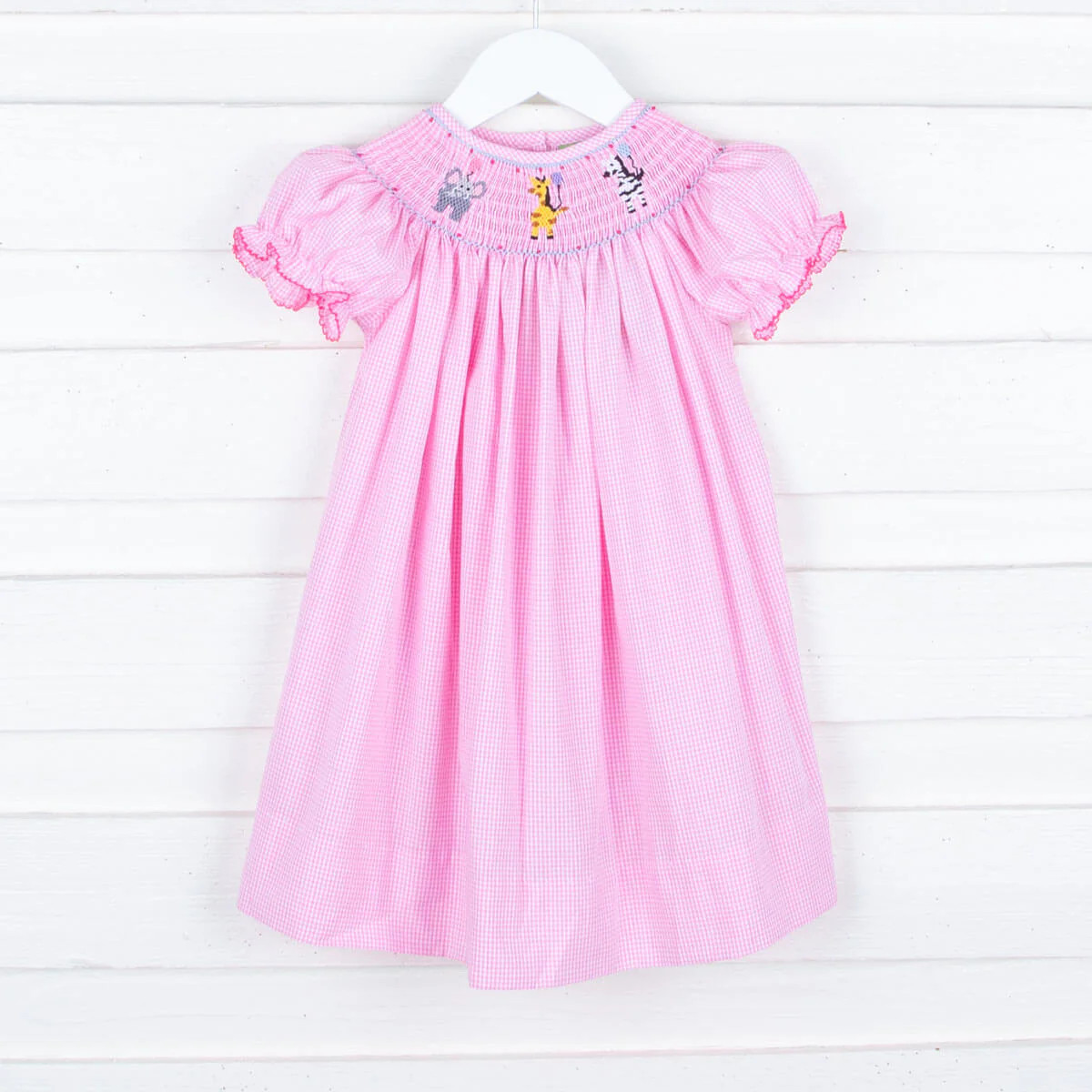 Safari Party Smocked Pink Dress | Classic Whimsy