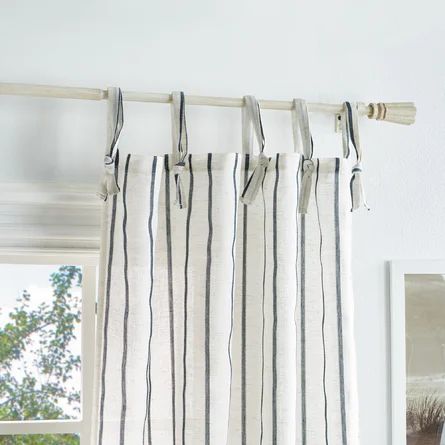 Laguna Striped Semi-Sheer Tab Top Curtain Panels | Wayfair North America