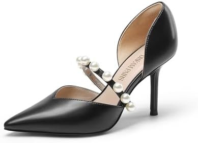 DREAM PAIRS Women's Closed Toe High Heels Stiletto Pointed Toe Strappy Pearl Elegant D'Orsay Dres... | Amazon (US)