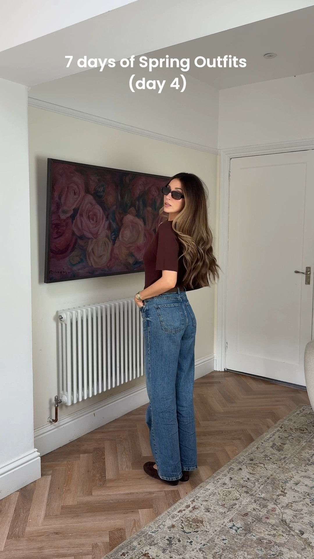 Seven days of spring outfits (day 4) 

Blue straight fit jeans with chocolate brown top and accessories! Brown ballet pumps 🤎 

#LTKeurope #LTKuk #LTKspring