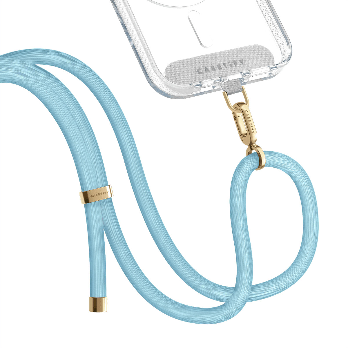 Rope Cross-body Strap - Baby Blue Gold (8mm) | Casetify