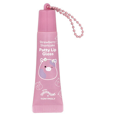 TonyMoly, Original Squishmallows™, Patty Key Chain Lip Gloss, Strawberry Shortcake , 11 g | iHerb