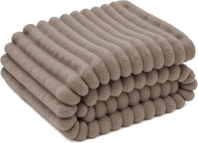 Bedsure GentleSoft Light Brown Throw Blanket for Couch - Cozy Soft Fleece Blankets for Women, Cut... | Amazon (US)