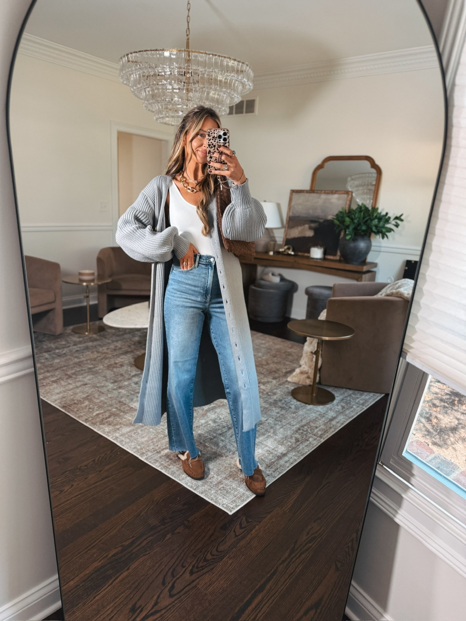 VICI new arrivals. Best selling stretch denim, white tank, long duster cardigan that can be worn as a dress also! Fall outfit ideas
