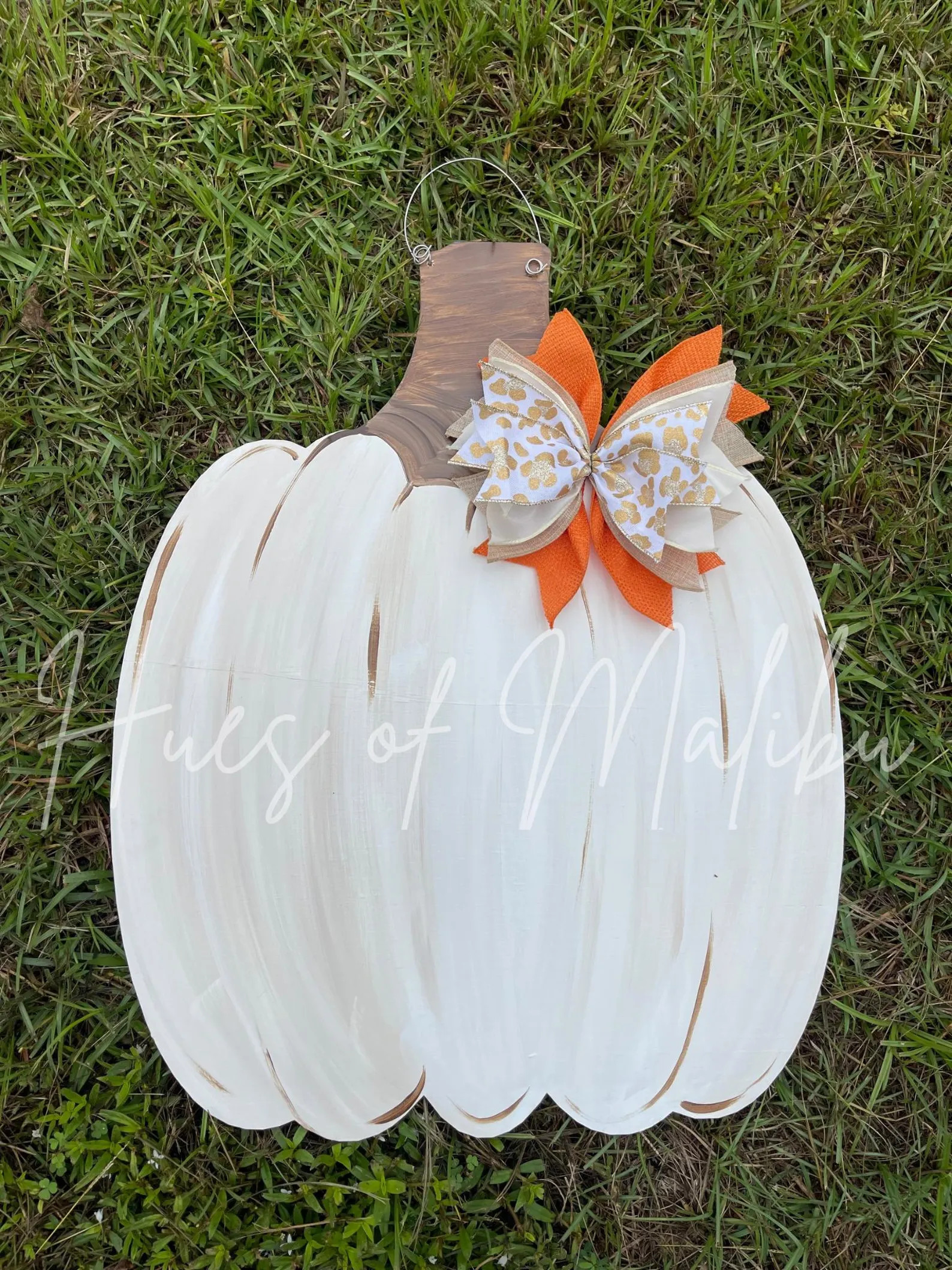 Door Hanger / White Pumpkin Fall Wooden Door Hanger - Distressed - Pumpkin - White | Etsy (Global)