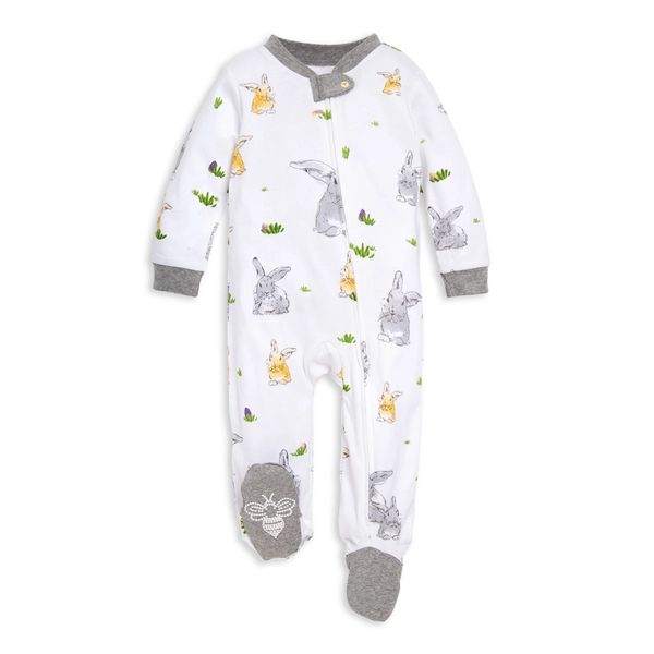 Bunny Trail Organic Cotton Loose Fit Footed Sleep & Play | Burts Bees Baby