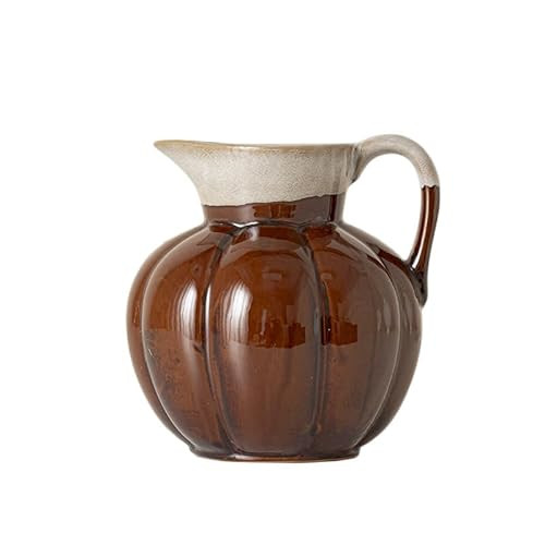 Fine Ceramic Pitcher, Farmhouse Stoneware Flower Vase Pitcher, Ceramic Jug Vase Rustic Pottery Vase for Home Decoration Gift for Mom Housewarming | Amazon (US)