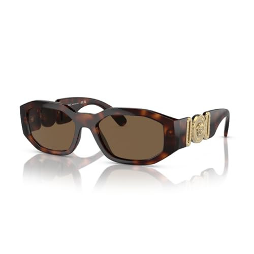 Versace VE4361 521773 53MM Havana/Dark Brown Rectangular Sunglasses for Men for Women +Bundle with Accessory Eyewear Kit | Amazon (US)