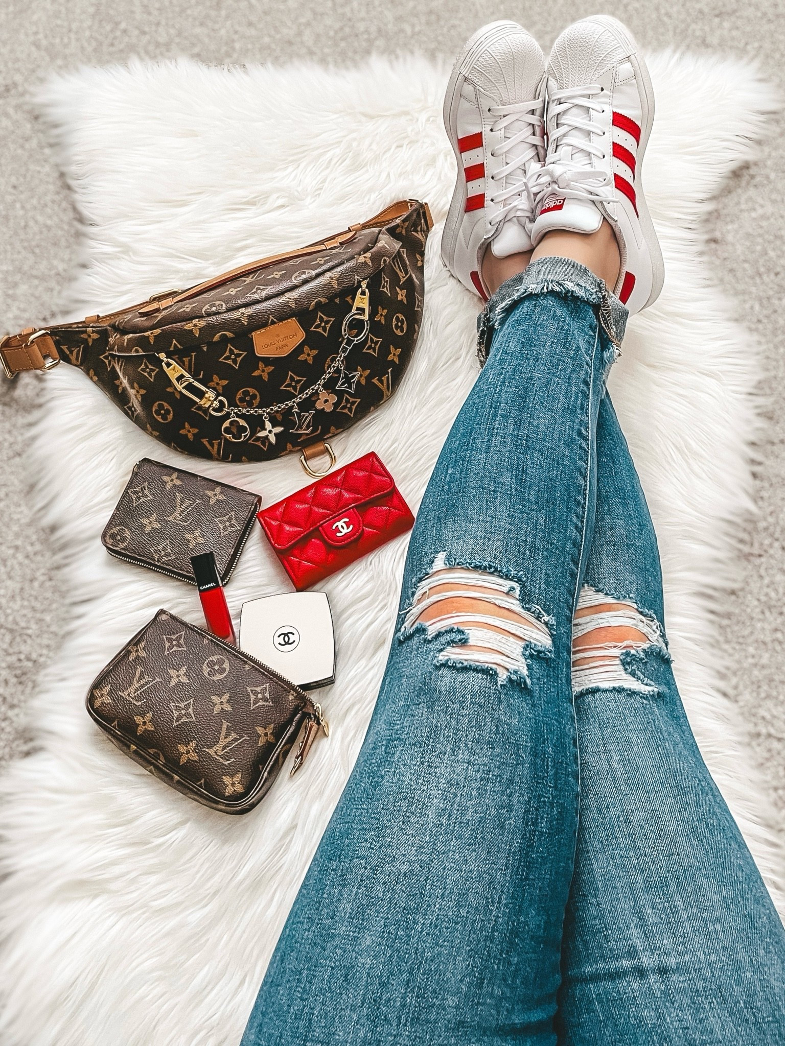 Happy Tuesday! I can’t believe it’s already September! We are no where near Fall but I can’t wait! It’s one of my favorite seasons! Pumpkin spice everything! I found a pair of kicks that are perfect for Fall and look similar to these! I also linked a similar pair of denim that I love! Everything LV and Chanel you see here I found in amazing condition from my favorite preloved shop as well!

#LTKgrwm #LTKootd #LTKBeauty