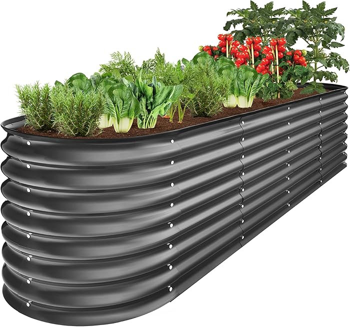 Best Choice Products 8x2x2ft Metal Raised Garden Bed, Oval Outdoor Deep Root Planter Box for Vege... | Amazon (US)