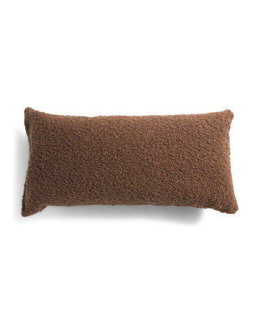12x25 Linen Blend Faux Angora Boucle Lumbar Luxe Pillow | TJ Maxx
