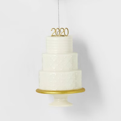 3 Tier Wedding Cake 2020 White Christmas Tree Ornament - Wondershop™ | Target