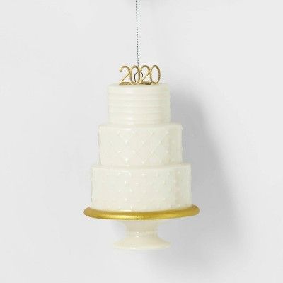 3 Tier Wedding Cake 2020 White Christmas Tree Ornament - Wondershop&#8482; | Target