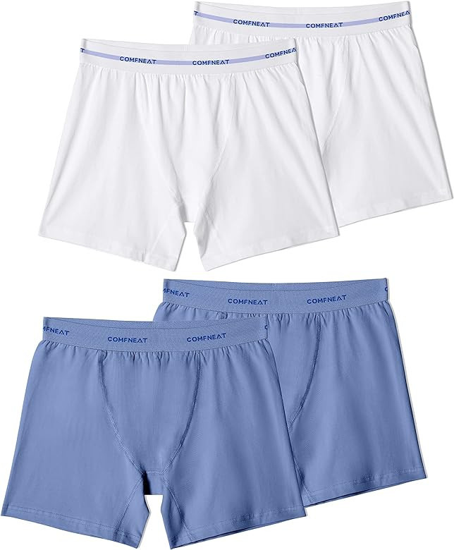 Comfneat Women's 4-Pack Boyshorts Cotton Spandex Boxer Briefs Stretchy Underwear Knitwear | Amazon (US)