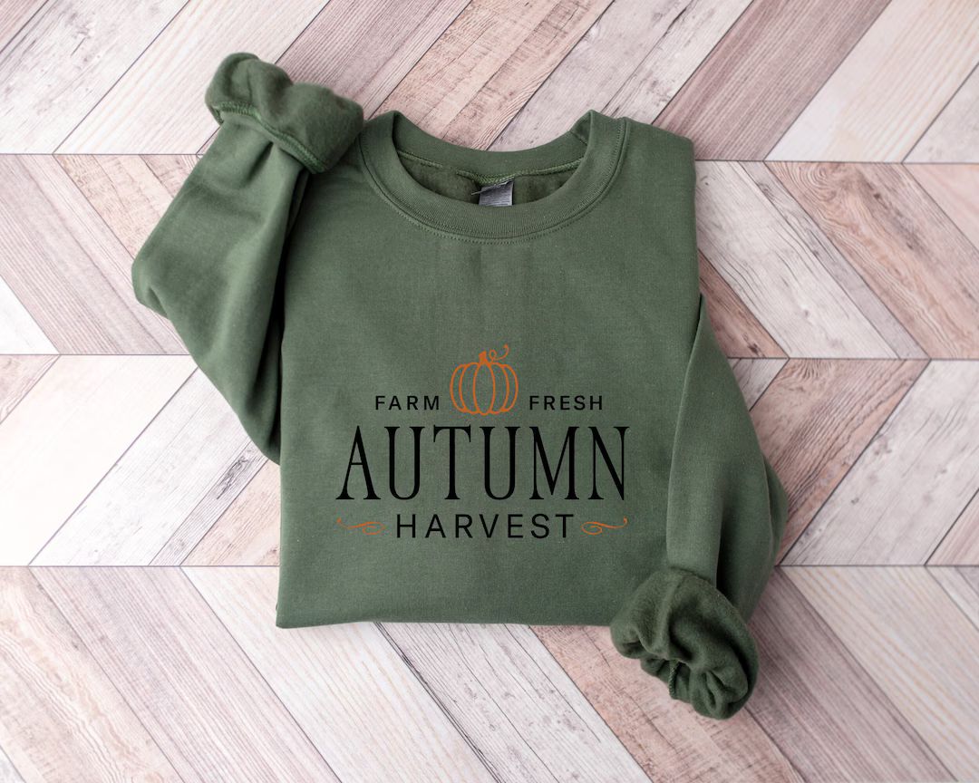 Farm Fresh Autumn Harvest Sweatshirt, Fall Sweatshirt, Pumpkin Sweatshirts, Fall Crewneck, Fall S... | Etsy (US)