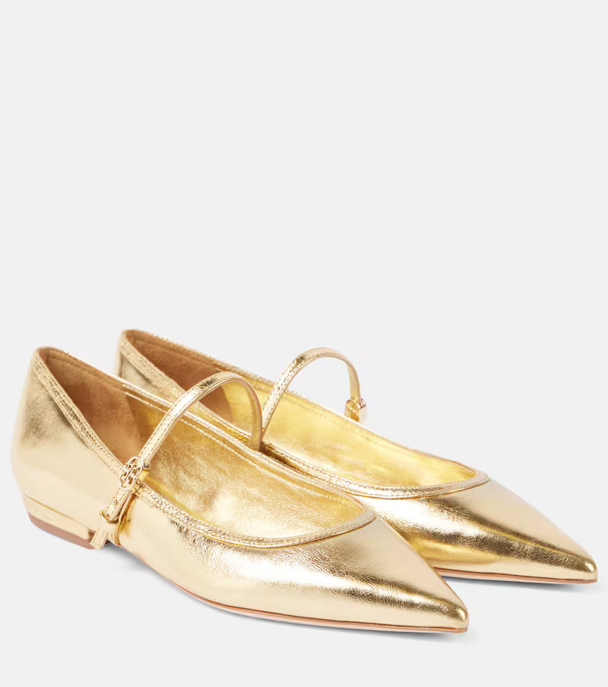 Tory Burch Mary-Jane-Ballerinas aus Metallic-Leder | Mytheresa (DACH)