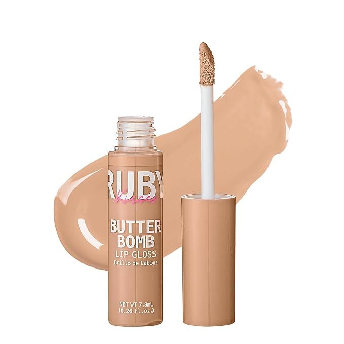 Ruby Kisses Lip Gloss Butter Bomb Gloss Non-Sticky Lip Gloss Vitamin E Natural Nude Lip Makeup - ... | Amazon (US)