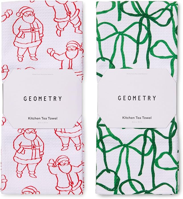 GEOMETRY Christmas Kitchen Towels - Quick Dry Microfiber Cloth Dish Towels for Kitchen Drying - P... | Amazon (US)