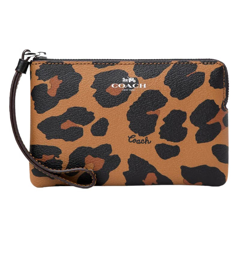 Corner Zip Wristlet With Leopard Print | Amazon (US)