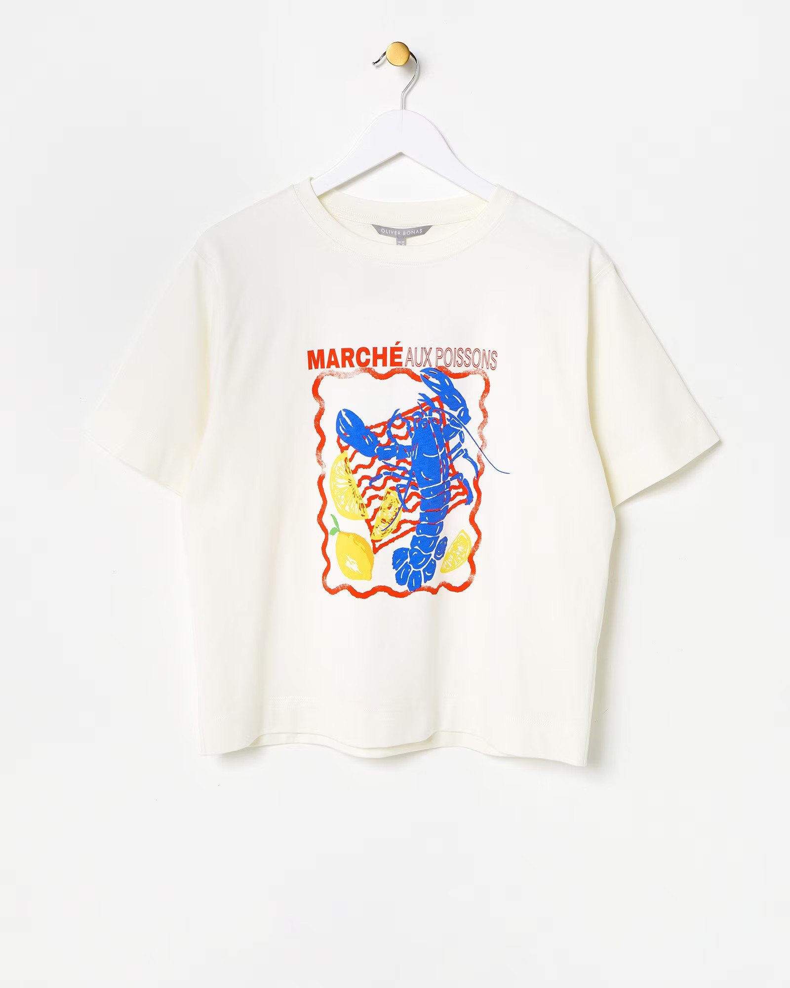 White Lobster Graphic T-shirt | Oliver Bonas | Oliver Bonas (Global)