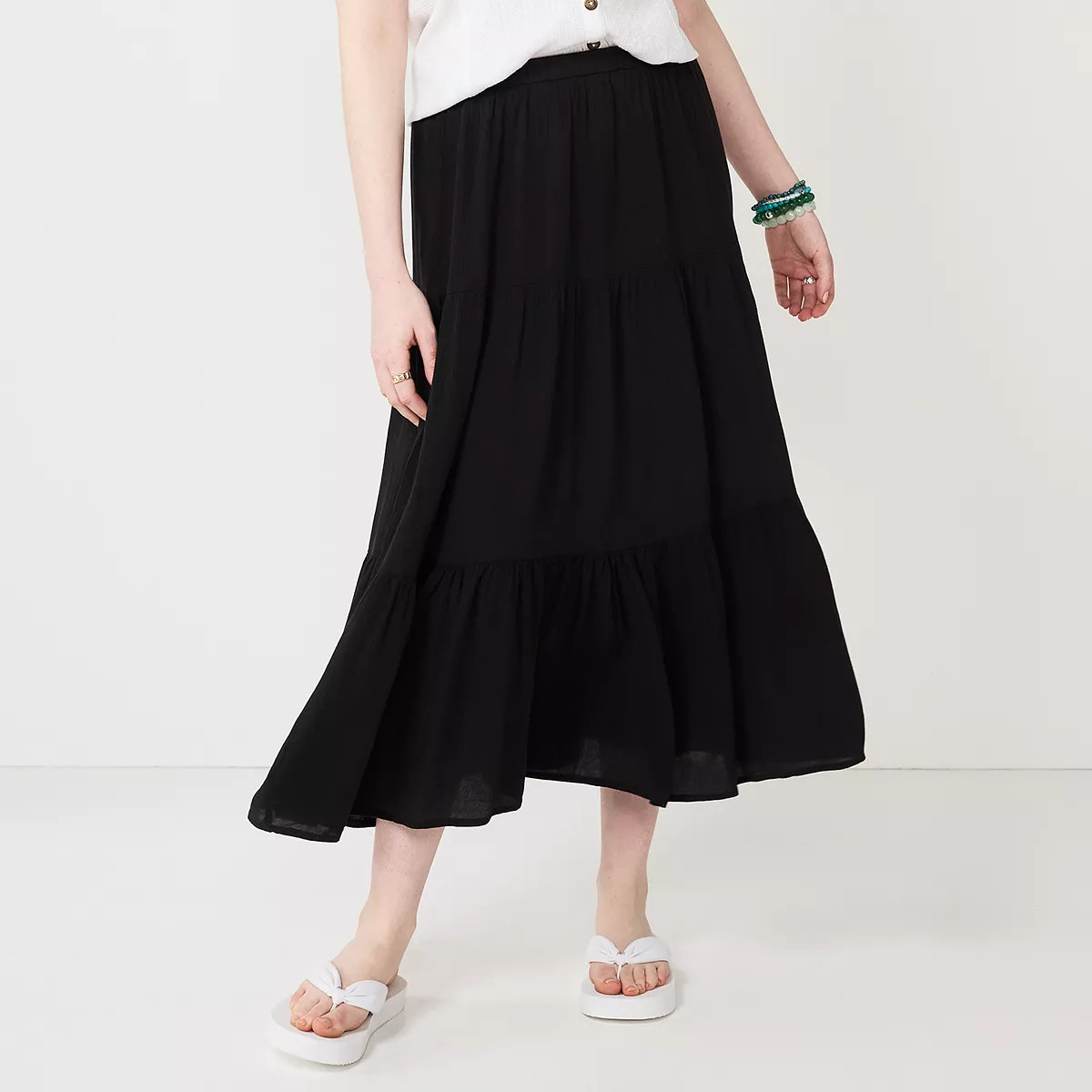 Juniors' SO® Tiered Flowy Midi Skirt | Kohl's
