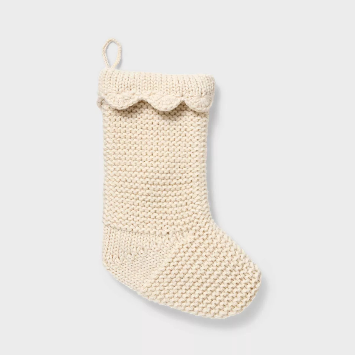 Knit Stocking with Scallop Trim Cream - Threshold™ designed with Studio McGee | Target