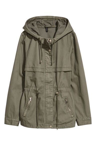 H & M - Short Parka with Hood - Green | H&M (US + CA)
