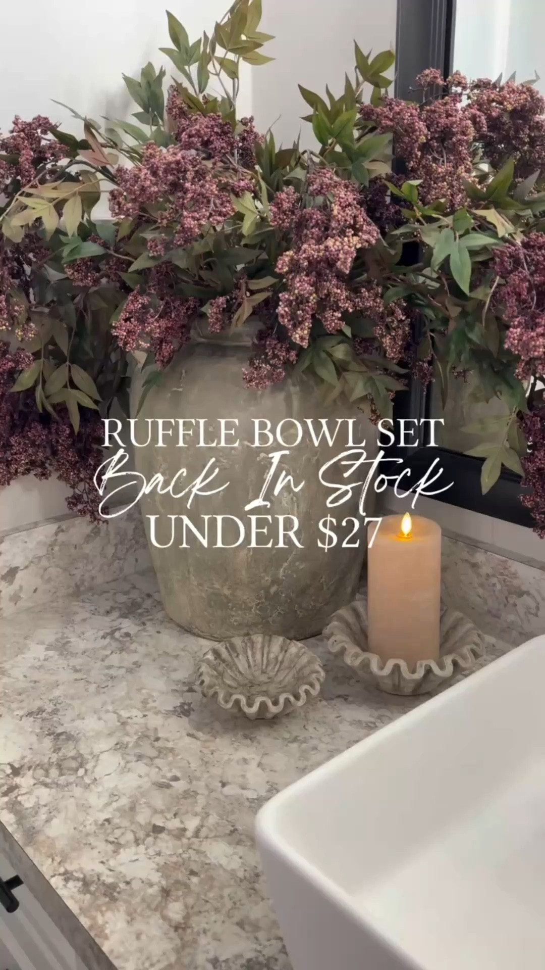 Ruffle Bowls Back In Stock & On Sale. Follow @farmtotablecreations on Instagram for more high-end looks for less 🤍

These ruffle bowls are finally back in stock and they’re such great styling pieces. I love using them on coffee tables, consoles, or bathroom counters to hold jewelry, matches, or small decorative accents. The scalloped edge adds the prettiest texture to any space.

#neutralhome #budgetfriendly #bathroomrefresh #bathroomdecor #consoledecor modern living room | neutral home decor | affordable home finds | amazon home finds | functional home decor | accent tables | neutral home style | everyday home finds | budget friendly furniture | modern organic | bathroom decor | spring decor

#LTKSaleAlert #LTKHome