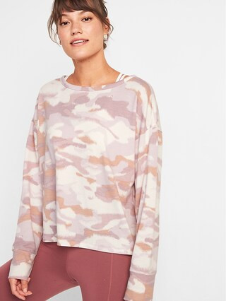 Lightweight French Terry Split-Back Sweatshirt for Women | Old Navy (US)