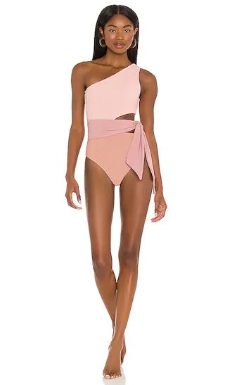 X REVOLVE Carlie One Piece in Blush Color Block | Revolve Clothing (Global)