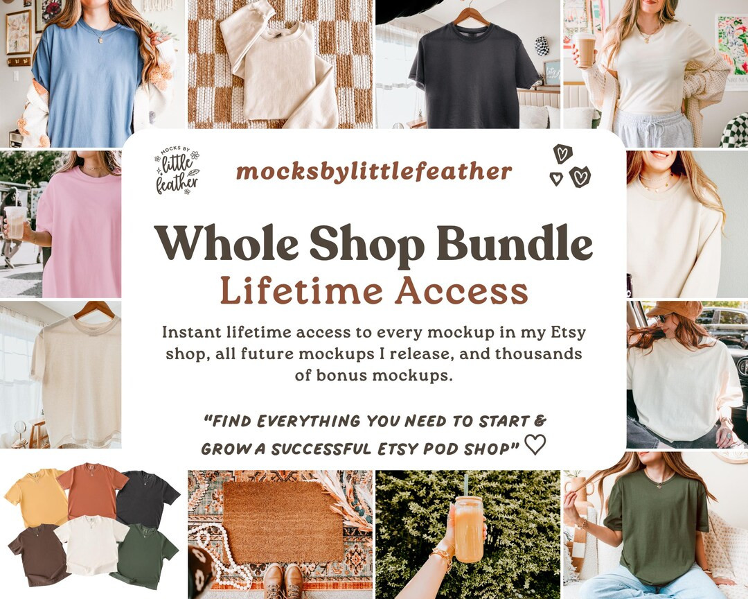 Whole Shop Mockup Bundle | 5,000+ Real Model & Product Mockups for POD | Comfort Colors, Gildan, ... | Etsy (Global)