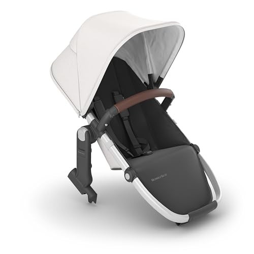 UPPAbaby RumbleSeat V2+ Second Lower Seat/Compatible with Vista V2 and Vista V3 / Adapters, Bumper Bar, Bug Shield Included/Bryce (White Marl/Silver Frame/Chestnut Leather) | Amazon (US)