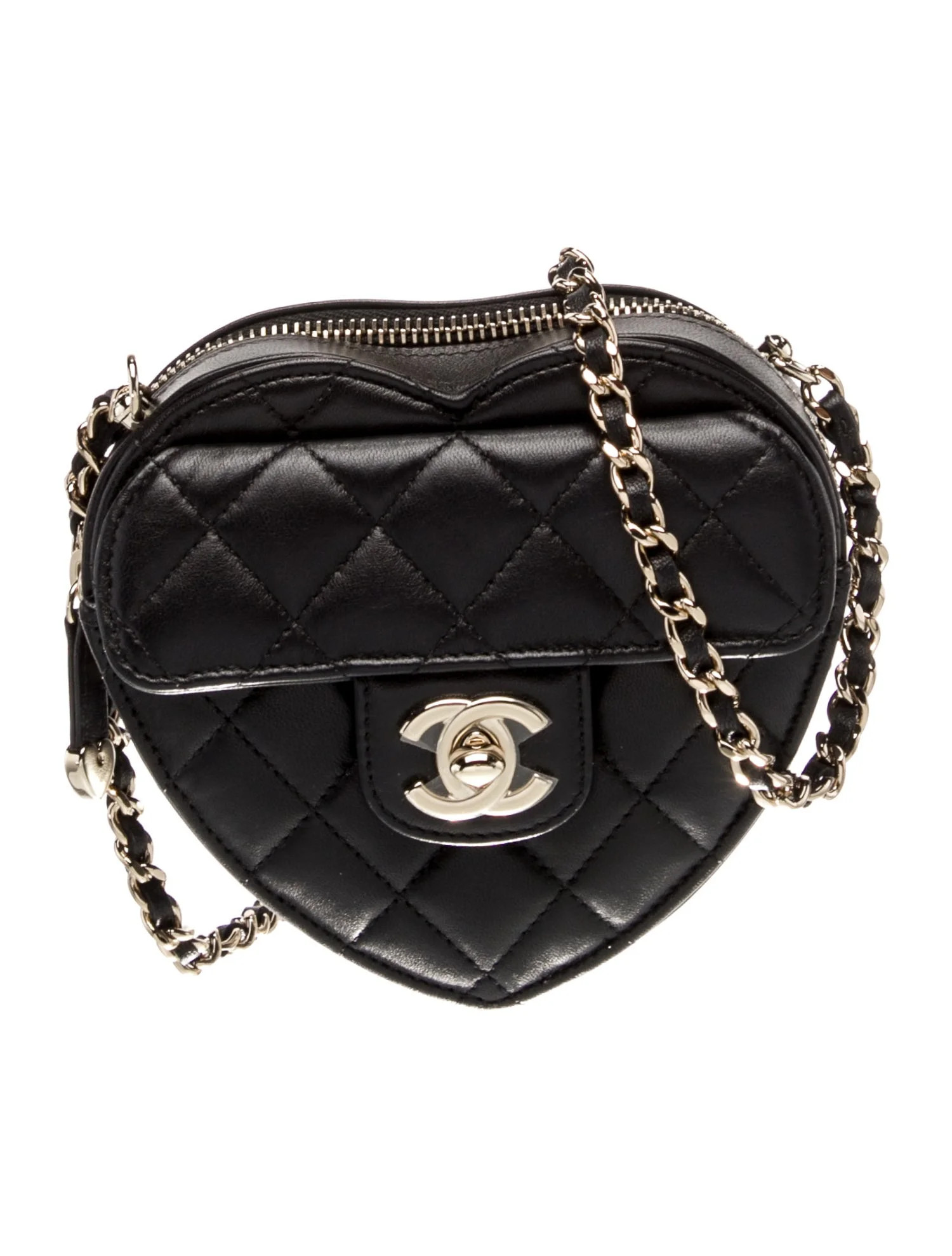 Chanel Mini CC In Love Heart Clutch w/ Chain - Black Crossbody Bags, Handbags - CHA1370476 | The ... | The RealReal