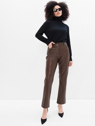 High Rise Vintage Slim Faux-Leather Pants | Gap Factory