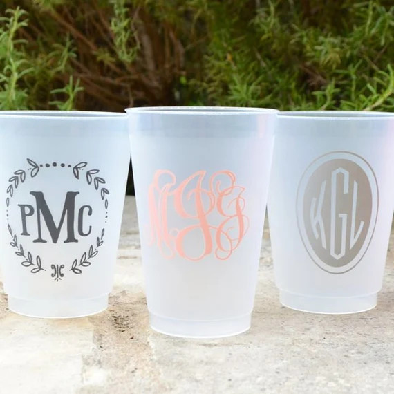 Monogram Frost-flex Shatterproof Cups Personalized | Etsy | Etsy (US)