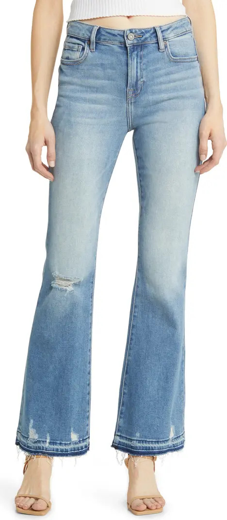 HIDDEN JEANS Release Hem Mid Rise Flare Jeans | Nordstrom | Nordstrom