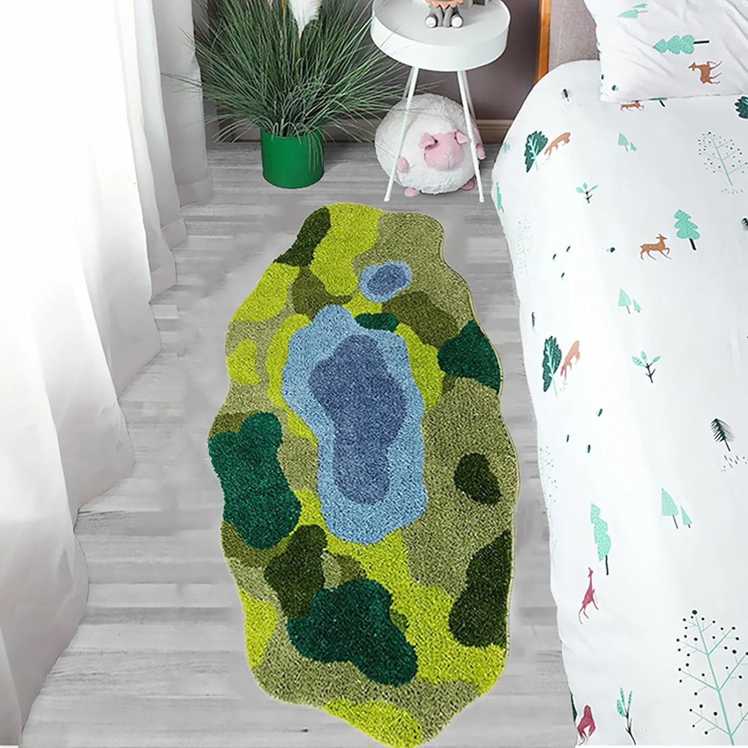 Ukeler Moss Area Rugs for Bedroom Living Room, Soft Shaggy Non Slip Bathroom Runner Rugs Machine ... | Walmart (US)