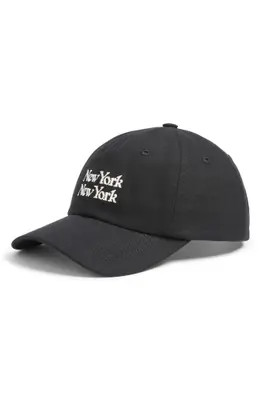 Corridor New York New York Adjustable Cotton Twill Baseball Cap in Blk at Nordstrom | Nordstrom