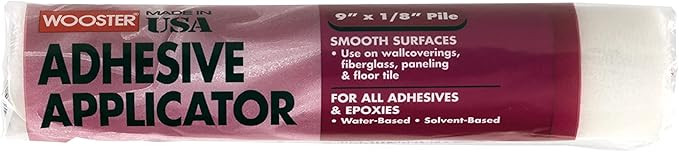 Wooster Brush R245-9 Adhesive Applicator Roller Cover, 1/8-Inch Nap, 9-Inch | Amazon (US)