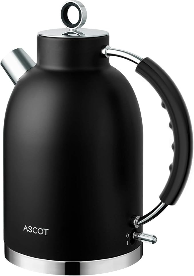 Electric Kettle, ASCOT Stainless Steel Electric Tea Kettle, 1.7L, 1500W, BPA-Free, Cordless, Auto... | Amazon (US)