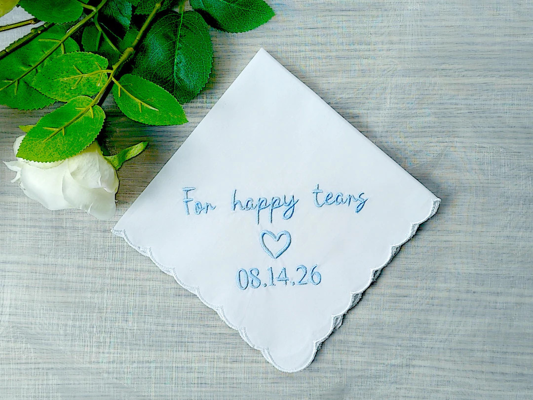 FOR HAPPY TEARS Personalized Embroidered Handkerchief - Father of the Bride Gift From Daughter, C... | Etsy (DACH)