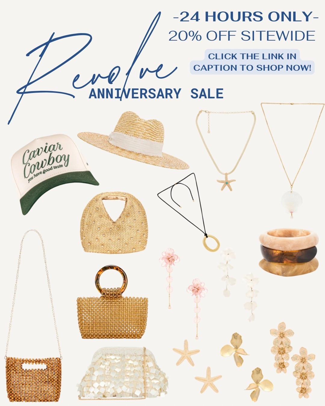 If the outfit is cute but the accessories are better… you’re doing it right.

The REVOLVE Anniversary Sale is live and these accessories are 20% off for 24 hours only.

Think statement bags, beach hats, gold jewelry, and the pieces that make a basic outfit look expensive.

Use code HAPPY20 and thank me later.

Tap the link in my caption to shop before it ends.

#RevolveSale #AccessoryGoals #SummerStyle #RevolveFinds


#LTKspringtrends #LTKSpringSale #LTKSaleAlert