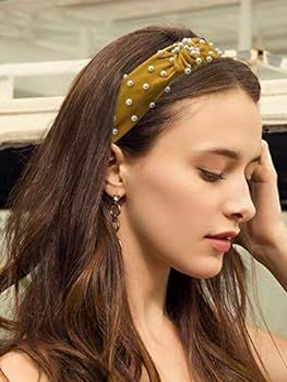 MHDGG Pearl Headbands Headbands for Women,1Pcs Elegant Wide Headbands Knot Headbands for Women He... | Amazon (US)