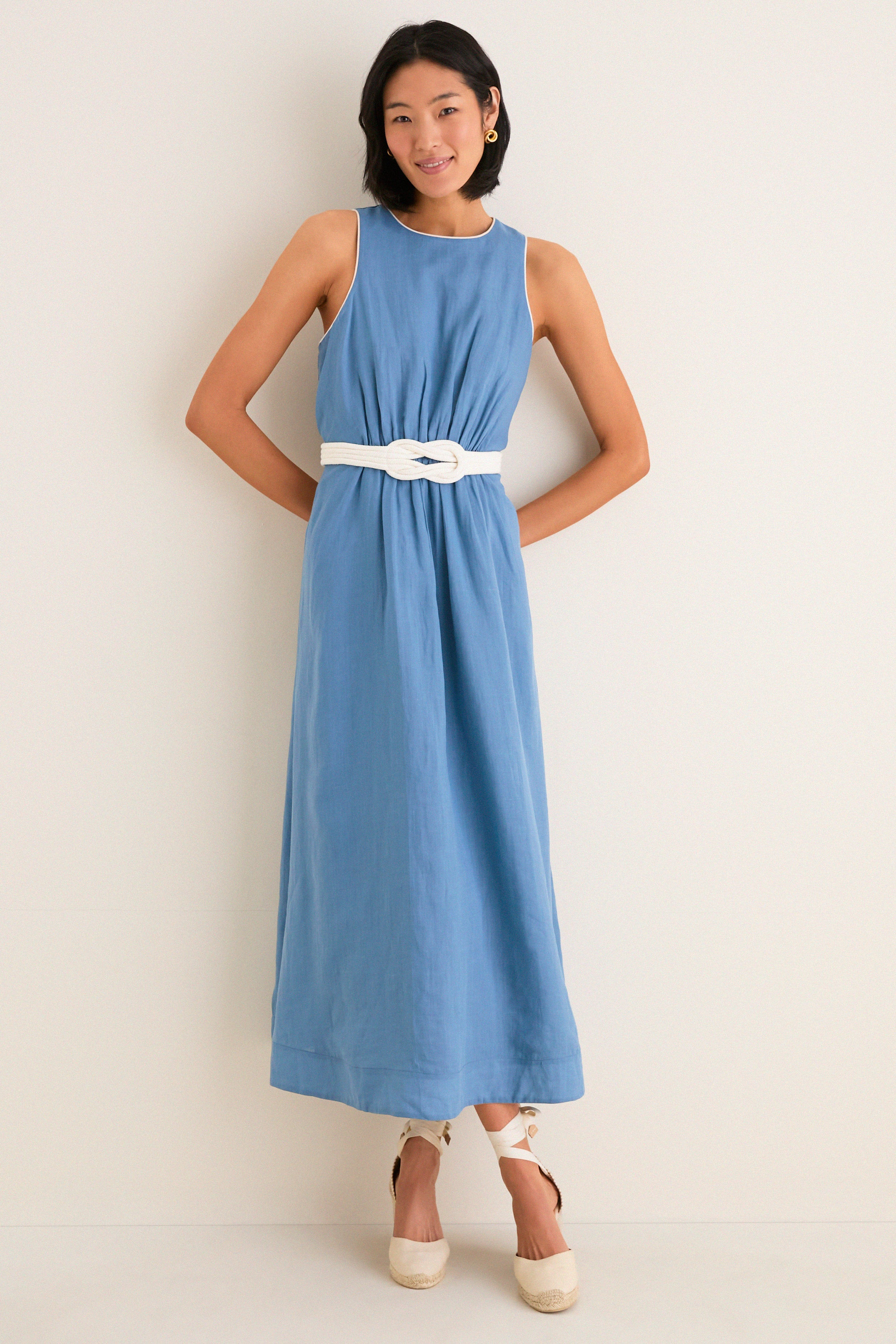 Provincial Blue Rope Belt Leonie Dress | Tuckernuck (US)