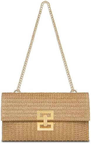 Straw Clutch Purse for Women Designer Evening Handbag Summer Beach Shoulder Crossbody Bag | Straw... | Amazon (US)