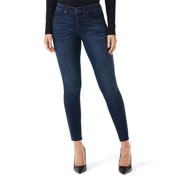 Sofia Jeans by Sofia Vergara Women's Sofia Skinny Jeans with Faux Leather Piping - Walmart.com | Walmart (US)