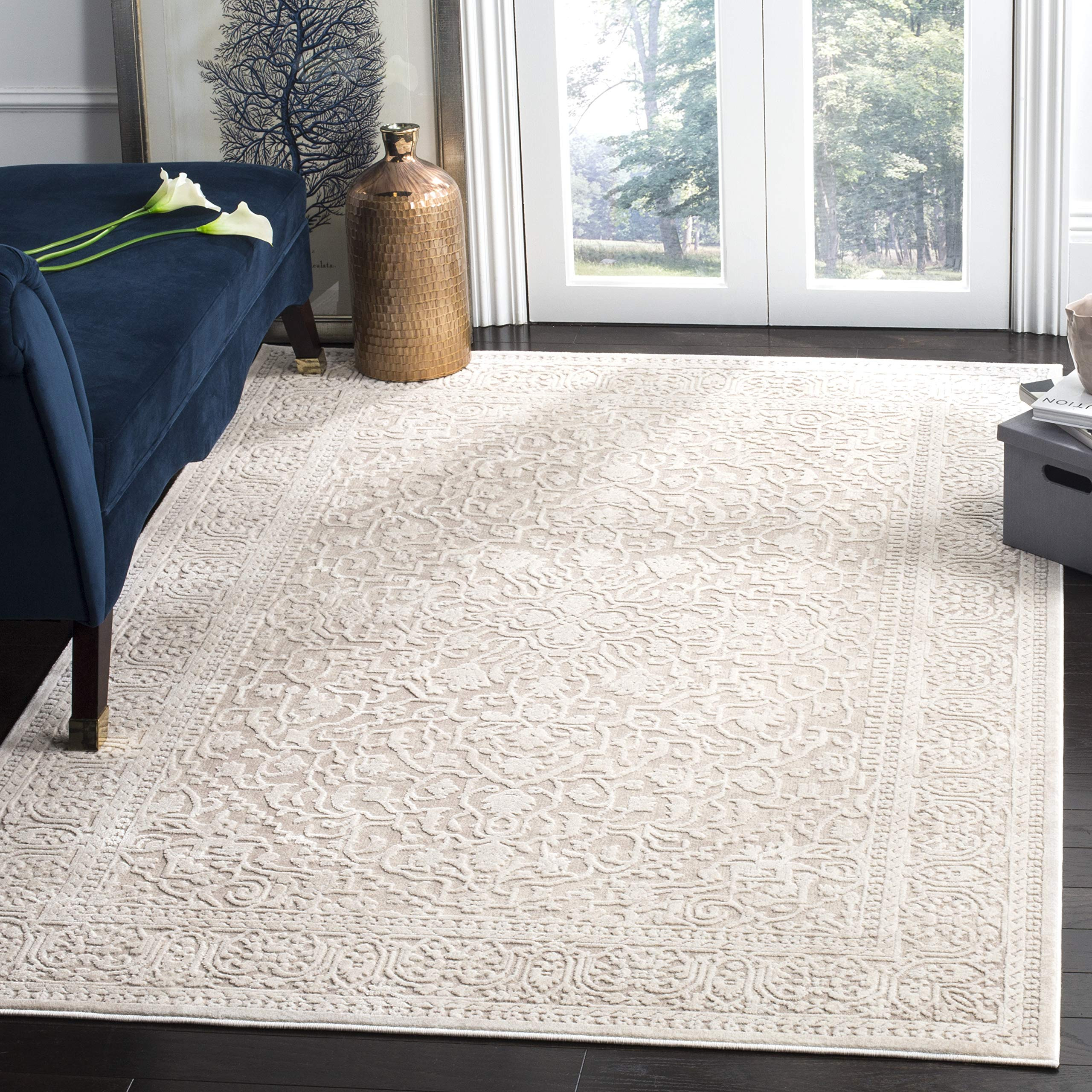 SAFAVIEH Area Rug 6x9 - Reflection Collection - Beige & Cream, Non-Shedding & Easy Cleaning, Idea... | Amazon (US)