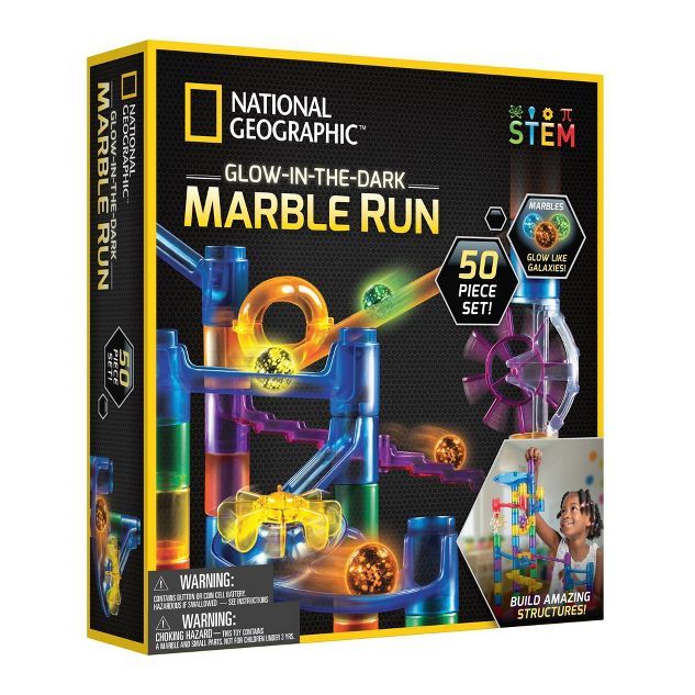 National Geographic Glow-in-the-Dark Marble Run - 50pc | Target