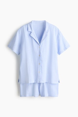 H & M - Linen-Blend Pajamas - Blue | H&M (US + CA)
