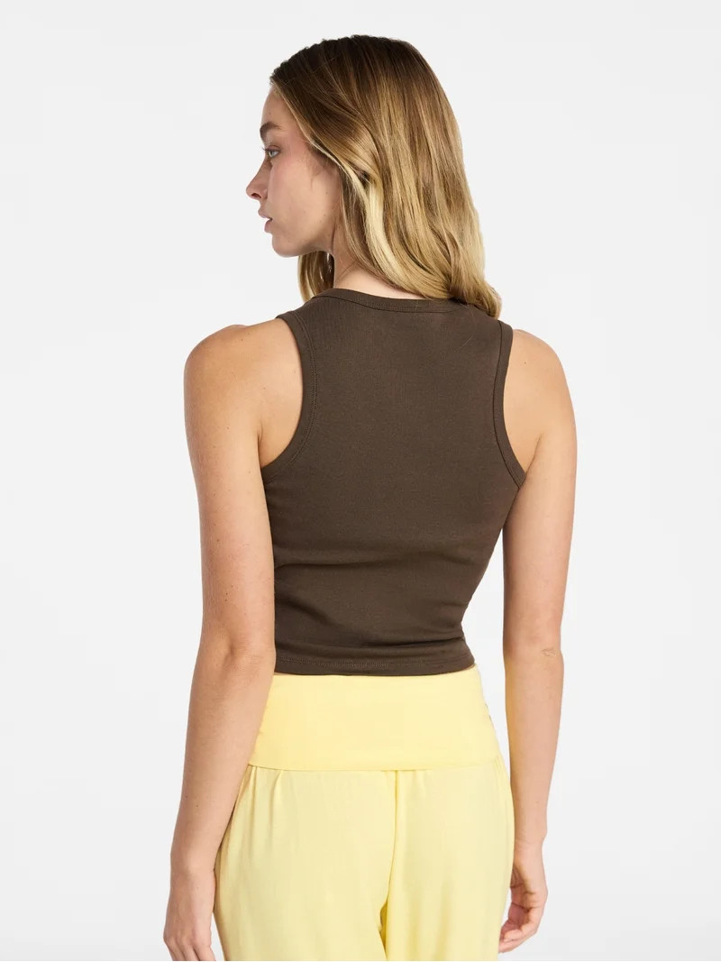 No Boundaries Cotton Ribbed Graphic Tank Top, Women's XXS-XXL | Walmart (US)